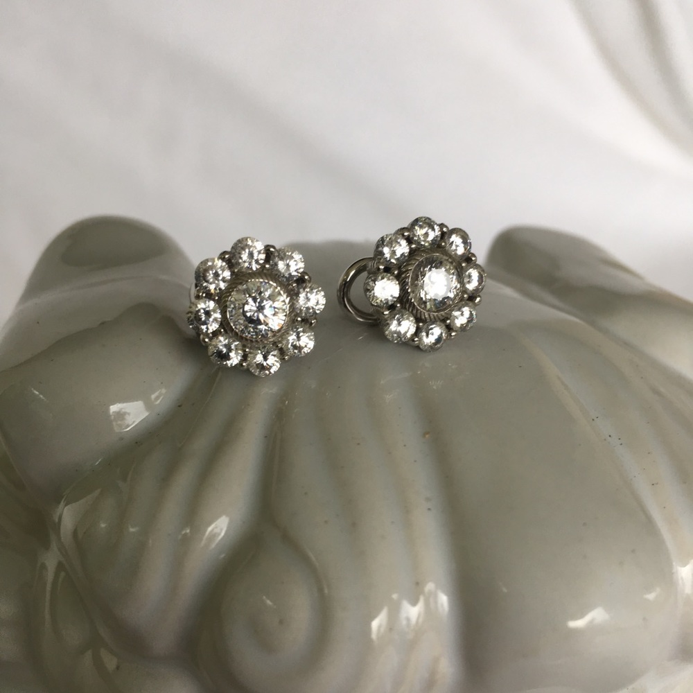 Authentic Judith Ripka Sterling Silver Earrings - Picture 5 of 7